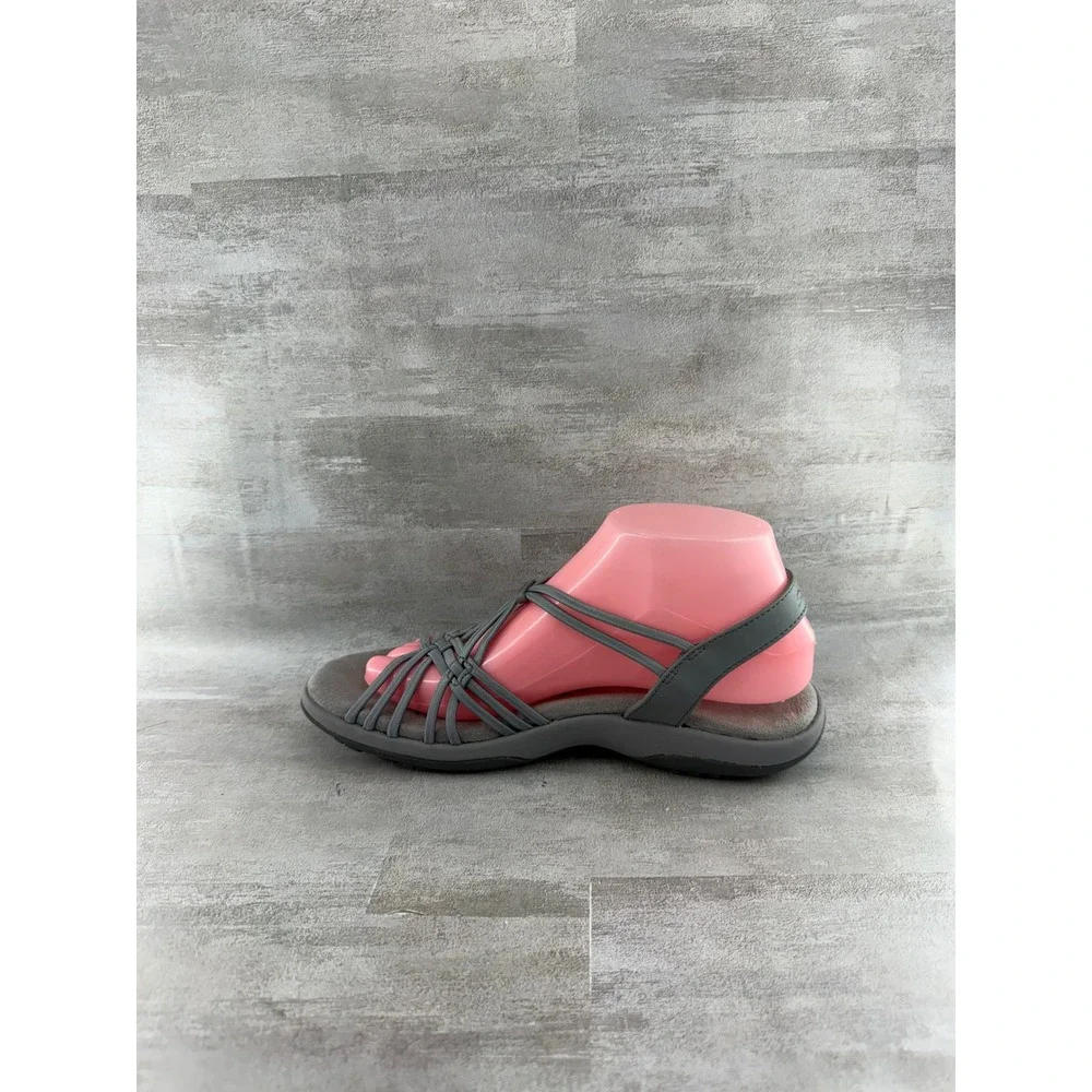 Skechers Reggae Slim Vacay Grey Strappy Sandals Women Size 8 Walking Hiking